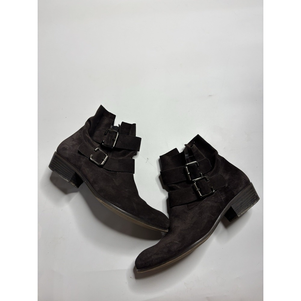 Paul Green Women's Carrie Boot Size 6.5 Double Buckle Spft Brown Suede Bootie